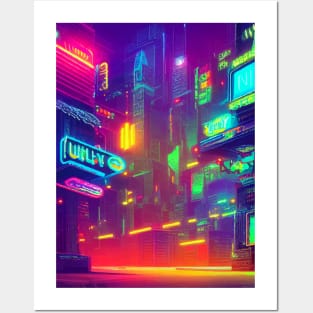 Japan Neon City Lights Posters and Art